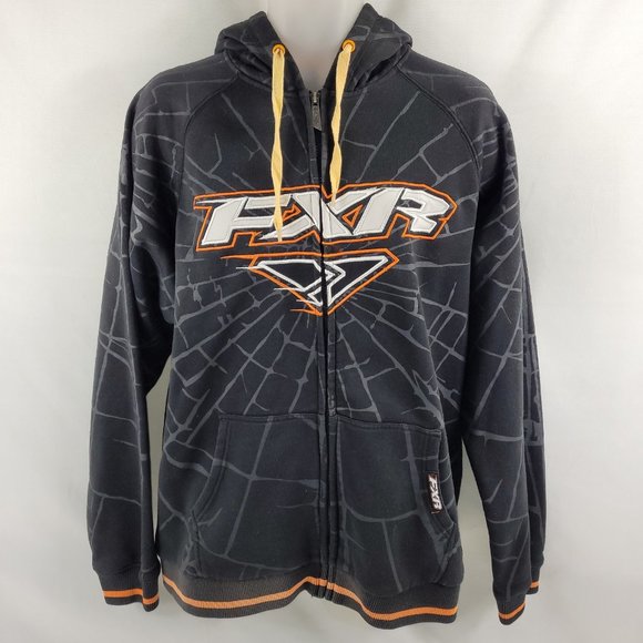 FXR Full-Zip Snowmobile Racing Hoodie Hooded Light Jacket Mens size Large - Picture 1 of 3